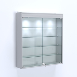 Витрина настенная №204-3А с подсветкой, Серый