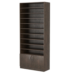 Стеллаж из ДСП с 9-ю полками 350x900 мм серии LEVEL-9 №13 (З/C - ДВП), Дуб Венге