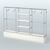 Торговая система ХРОМ без ДСП 3600 мм с тумбами Т15, полками ДСП и поручнями №6 Белый
