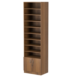 Стеллаж из ДСП с 8-ю полками 400x600 мм серии LEVEL-8 №7 (З/C - ДВП), Орех