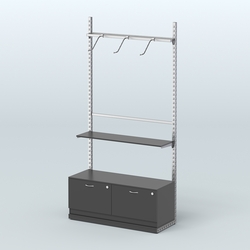 Система ЭЛЕГАНТ №4 без ДСП с тумбой T15 (1200 мм), Черный