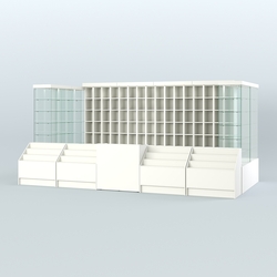 Павильон с прилавками-горка для продажи чая и кофе №4, Белый