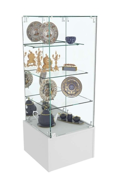 Торговый пристенный прилавок Зеркало с крепежами №132 (закрытый), Серый