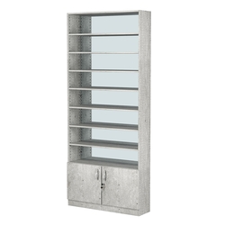 Стеллаж из ДСП с 7-ю полками 250x900 мм серии LEVEL-7 №11-2 (З/C - ЗЕРКАЛО), Метрополитан Грей