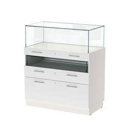 Прилавок ювелирный "Диаманд" №2-1000, ЛДСП белый + МДФ белый