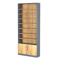 Стеллаж из ДСП с 7-ю полками 250x900 мм серии LEVEL-7 №11 (З/C - ДВП), Темно-серый и Дуб Золотистый