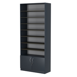 Стеллаж из ДСП с 8-ю полками 400x900 мм серии LEVEL-8 №14 (З/C - ДВП), Антрацит