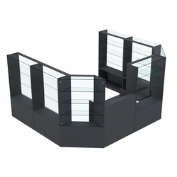 Торговый пристенный островок ГРАЦИЯ №9 (открытый) (7.43 кв.м), Антрацит