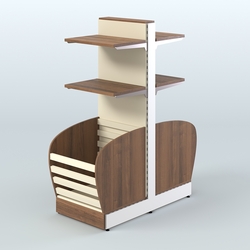Островной низкий стеллаж для хлеба и выпечки Феникс №8, Орех + Крем Вайс