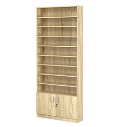 Стеллаж из ДСП с 8-ю полками 200x900 мм серии LEVEL-8 №10 (З/C - ДВП), Дуб Сонома