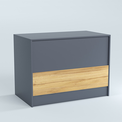 Стол-ресепшен серии ПРАЙМ №1Б, Темно-серый и Дуб Золотистый