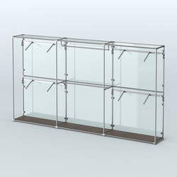 Торговая система ХРОМ (задняя стенка - стекло) 3600 мм с поручнями №2, Дуб Венге