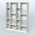 Стеллаж из ДСП серии ЛОФТ №15-3 с полками стекло 5 мм Метрополитан Грей + Белый
