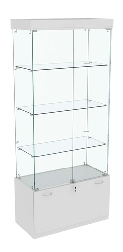 Витрина Кристалл №1 прямоугольная (задняя стенка - стекло), Серый