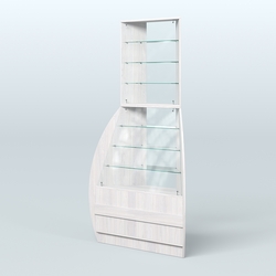 Витрина внешний угол БРИЗ №3, Ясень Анкор светлый