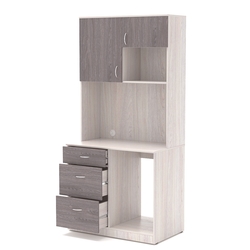 Офисная мини-кухня ПРАКТИК №6, Ясень Анкор светлый + Ясень Анкор темный