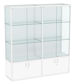 Витрина из профиля №2 (2-ух метровая) (задняя стенка - ДВП), Белый