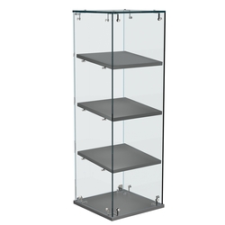 Витрина Истра настольная №23-ДН с наклонными полками из ДСП, Темно-Серый