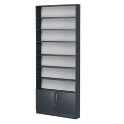 Стеллаж из ДСП с 6-ю полками 150x900 мм серии LEVEL-6 №9 (З/C - ДВП), Антрацит