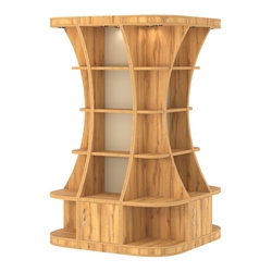 Островной высокий стеллаж ГАРАНТ №7, Дуб Золотистый и Крем Вайс