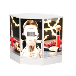 Стол-прилавок со световым коробом шестигранный №22, Белый