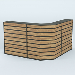 Ресепшен серии ПРАЙМ №5А угловой, Черный + Дуб Канзас Коричневый