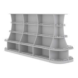 Островной низкий стеллаж ГАРАНТ №4-О с ограничителями, Серый