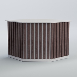 Ресепшен - стол угловой серии ПРИЛИВ №10, Ясень Анкор светлый + Ясень Анкор темный