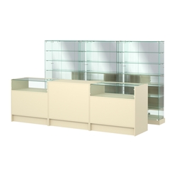 Комплект низких витрин ХП-11 и прилавков ЭК-2, Крем Вайс