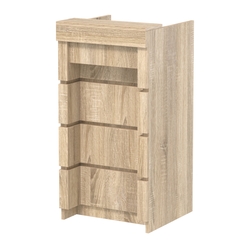 Торговый кассовый прилавок на колесах с утопленным фасадом №УФК-2-1, Дуб сонома