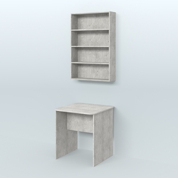 Распаковочный квадратный стол с антресолью для аптеки Р-01, Метрополитан Грей