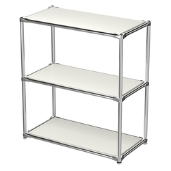 Хромированный стеллаж СТИЛЬ №3а-3 с прочными полками, Белый