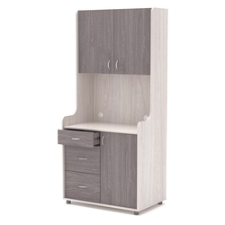 Офисная мини-кухня ЭЛЕГИЯ №4, Ясень Анкор светлый + Ясень Анкор темный