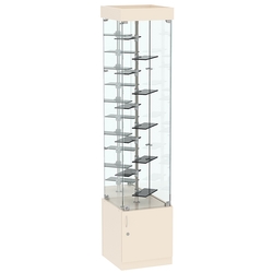 Стеклянная торговая витрина с миниатюрными тонированными полками Dark №4-2, Крем Вайс