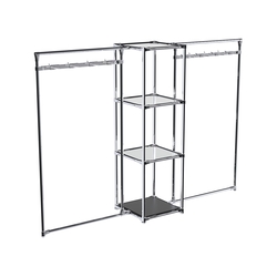 Хромированное вешало ЛУЧ №2-4 с зеркальными полками 4мм, Черный