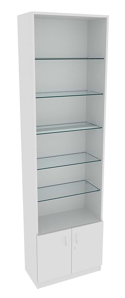 Витрина СЭСП-О №2-300 (З/C - ДВП) со стеклянными полками, Серый