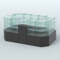 Стеклянный островок-павильон серии КОЛЬЦО прямоугольный №6, Черный