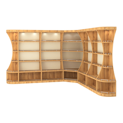 Угловой высокий стеллаж ГАРАНТ №3-О с ограничителями, Дуб Золотистый и Крем Вайс