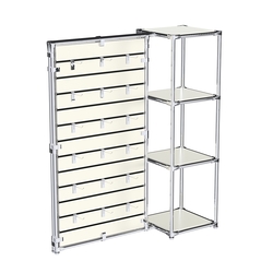 Хромированное вешало ЩИТ №1-3 с полками ДСП 16мм, Белый