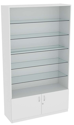 Витрина СЭСП-О №1-1-500 (З/C - ДВП) со стеклянными полками, Серый