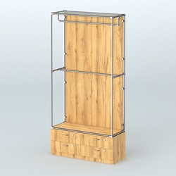 Торговая система ХРОМ (задняя стенка - ДСП) 1200 мм №1-2 с тумбой Т-14 и поручнями, Дуб Золотистый