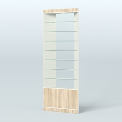 Высокая витрина серии Эконом №305 внешний угол (без дверей), Белый + Дуб Сонома