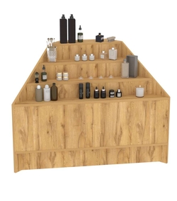 Прилавок-горка угловой №1А с четырьмя ступенями (внешний угол), Дуб Золотистый