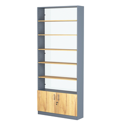 Стеллаж из ДСП с 5-ю полками 250x900 мм серии LEVEL-5 №11-1 (З/C - СТЕКЛО), Темно-серый и Дуб Золотистый