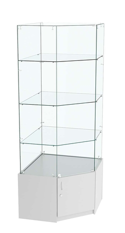 Витрина "Истра" угловая №15 (задние стенки - стекло), Серый