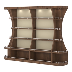 Пристенный высокий стеллаж ГАРАНТ №2-О с ограничителями, Орех + Крем Вайс