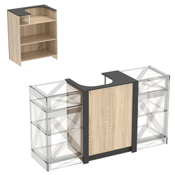 Прилавок из ДСП Модерн №1 под кассу центральный, Дуб Сонома + Черный