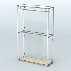 Торговая система ХРОМ (задняя стенка - стекло) 1200 мм с поручнями №1, Дуб Сонома