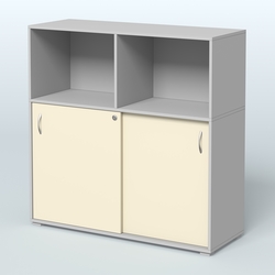 Шкаф-купе приставной/опорный, цвет дуб наварра, Серый + Крем Вайс