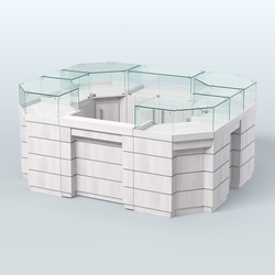 Торговый островок GOLD №3 (4,94 кв.м), Ясень Анкор светлый